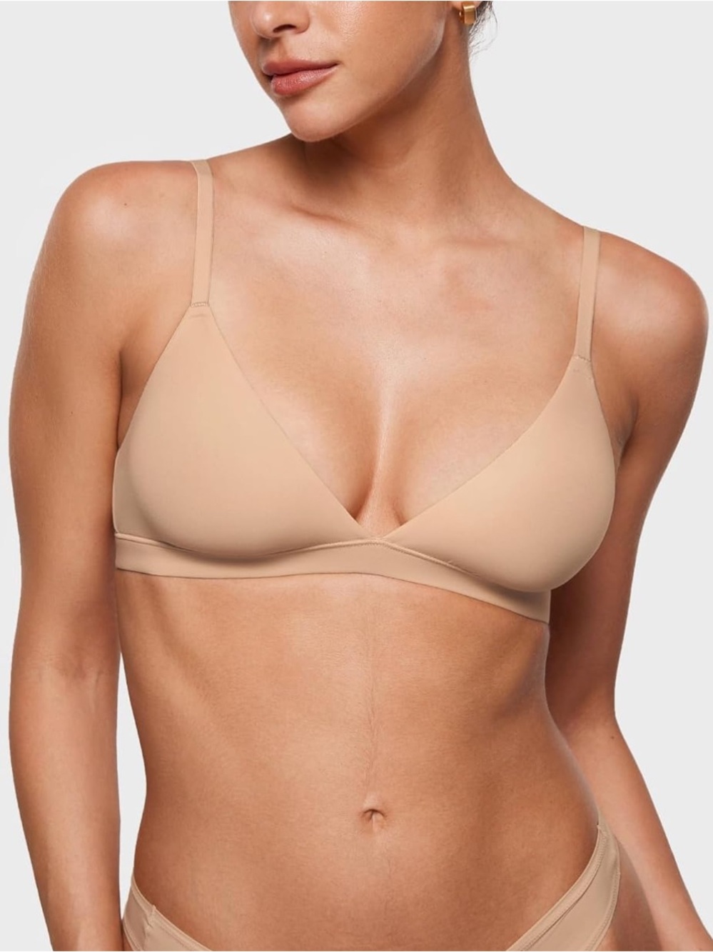 INLYRIC Unlined Triangle Bra - Warm Beige
